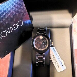 Movado Women's Bold Black Crystals Swiss Watch